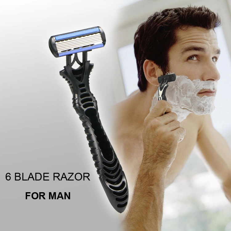 D623L Factory Direct Price 6 Blades Disposable Razor Shaving Men Razor with Six Blades